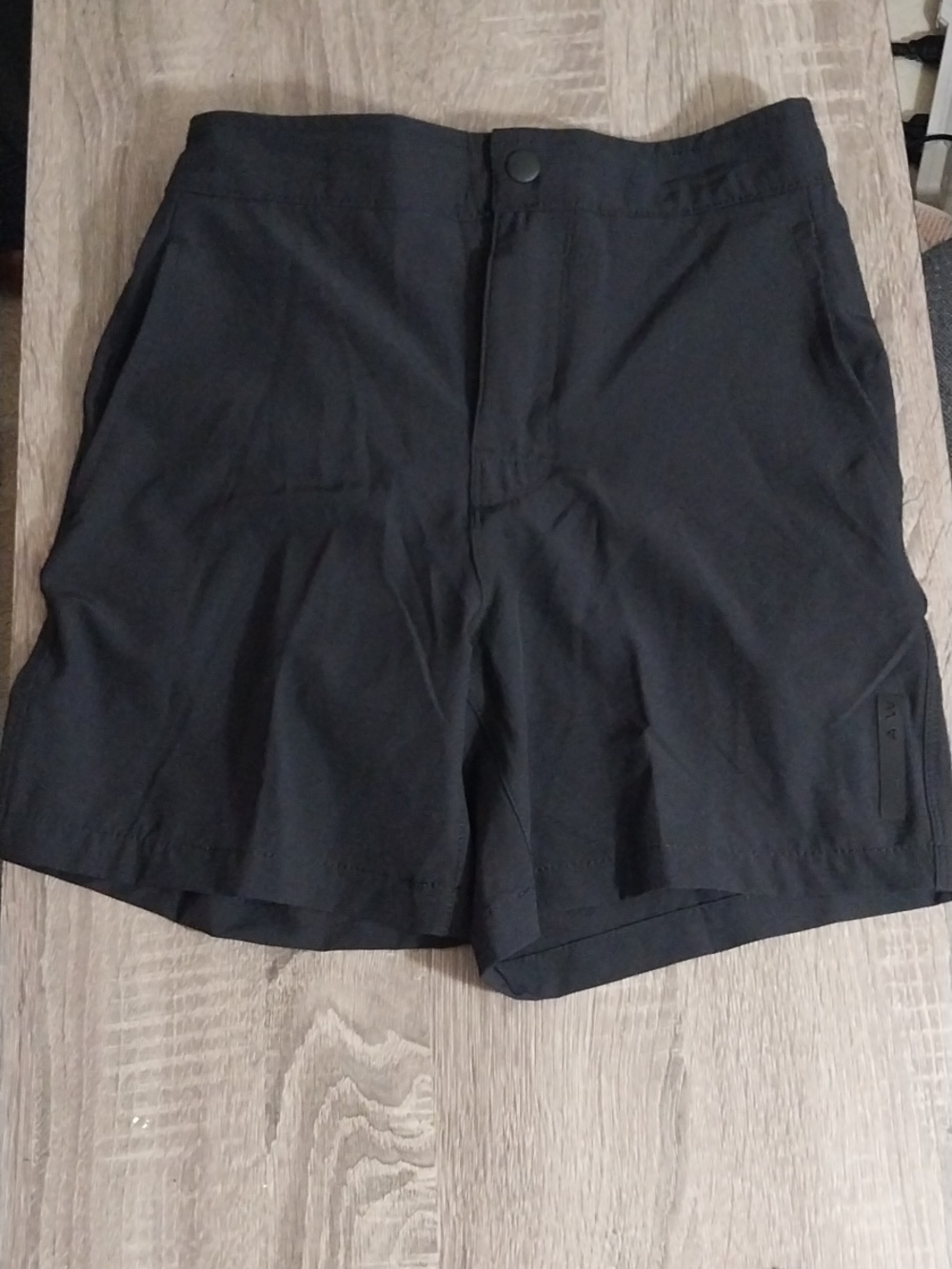 Athletic Works Girls' Black Elastic Waist Zip-Front Shorts